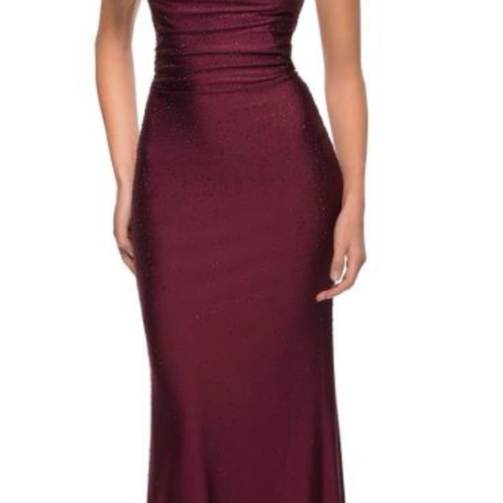 Red Ruched Sweetheart Prom Gown